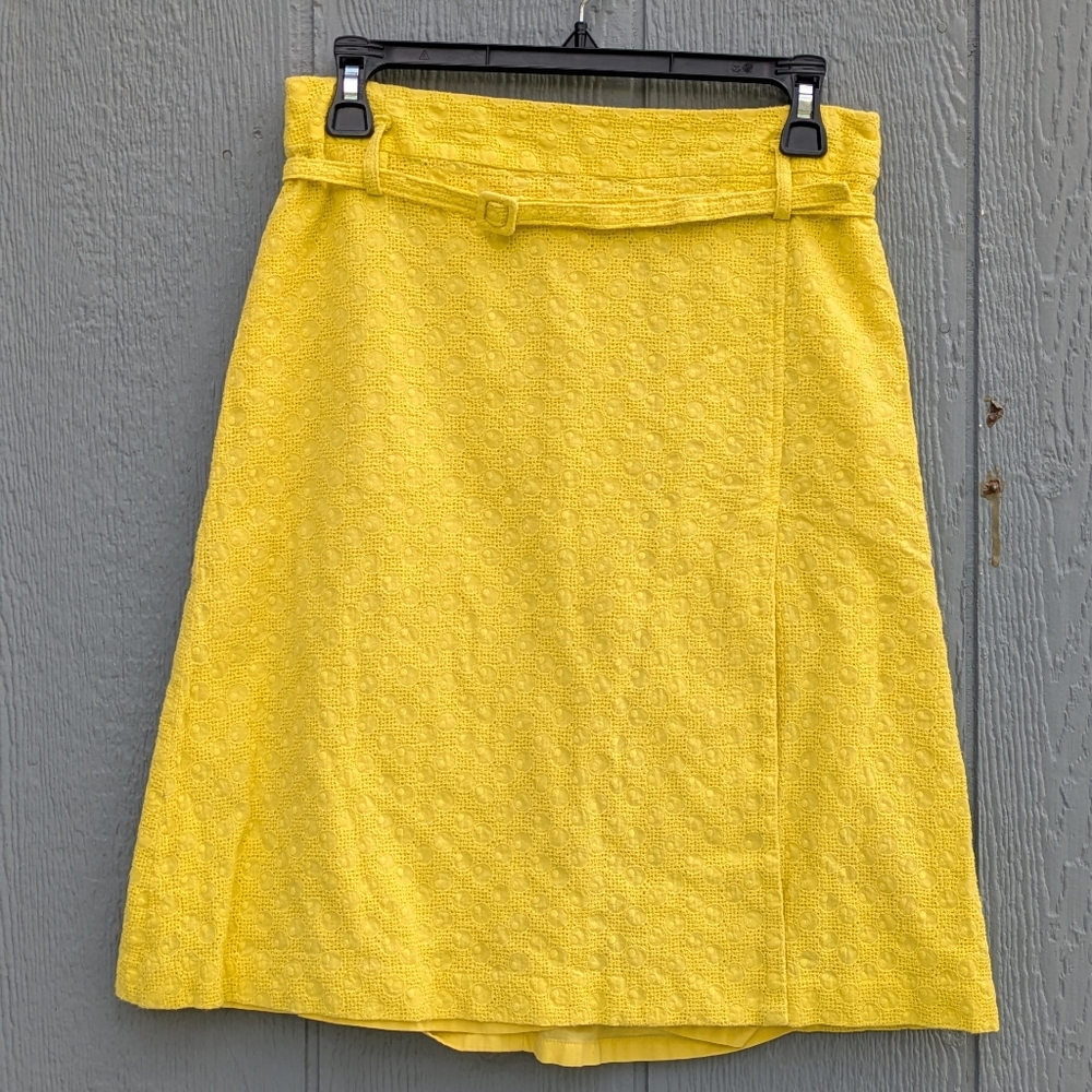 Express Design Studio Eyelet‎ A-Line Mini Skirt Yellow Size 6